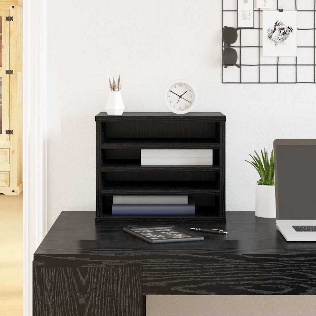 Schreibtisch Organizer Schwarz Eichen-Optik 36 x 26 x 29,5 cm