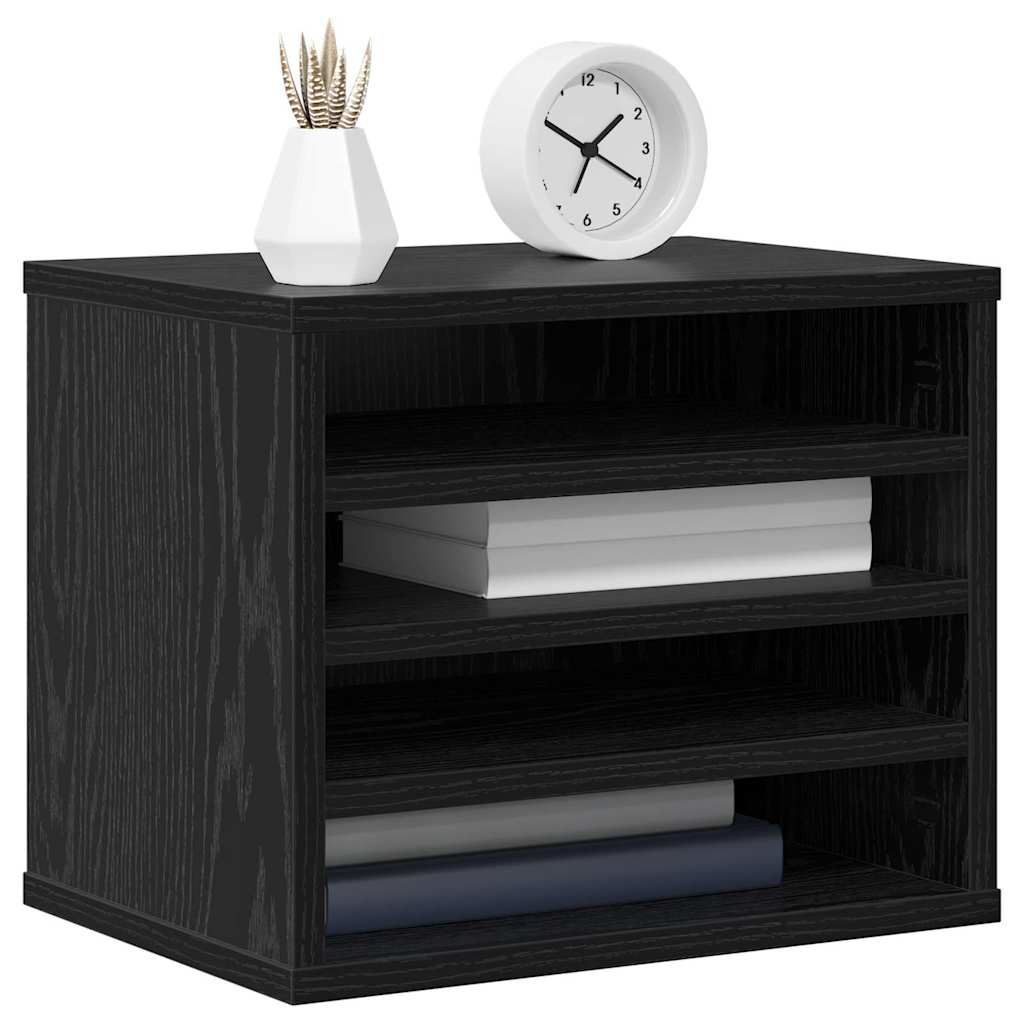 Schreibtisch Organizer Schwarz Eichen-Optik 36 x 26 x 29,5 cm