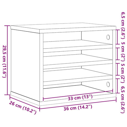 Schreibtisch Organizer Schwarz Eichen-Optik 36 x 26 x 29,5 cm