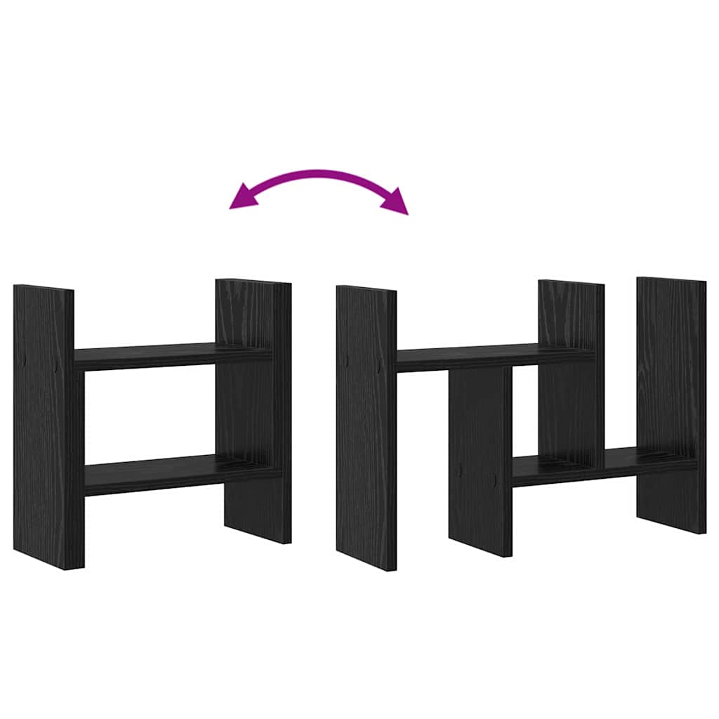 Schreibtisch Organizer Schwarz Eichen-Optik Holzwerkstoff