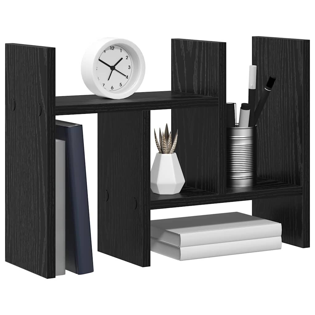 Schreibtisch Organizer Schwarz Eichen-Optik Holzwerkstoff
