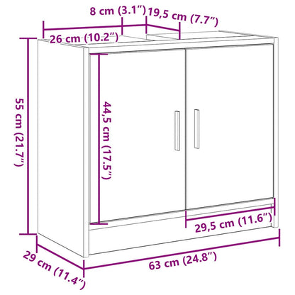 Badezimmerschrank Artisan-Eiche 63 x 29 x 55 cm Holzwerkstoff