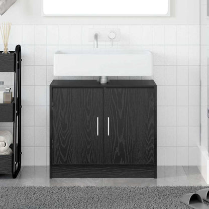 Badezimmerschrank Schwarz Eichen-Optik 63 x 29 x 55 cm