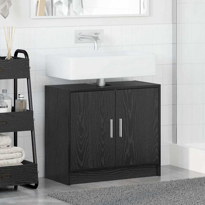 Badezimmerschrank Schwarz Eichen-Optik 63 x 29 x 55 cm
