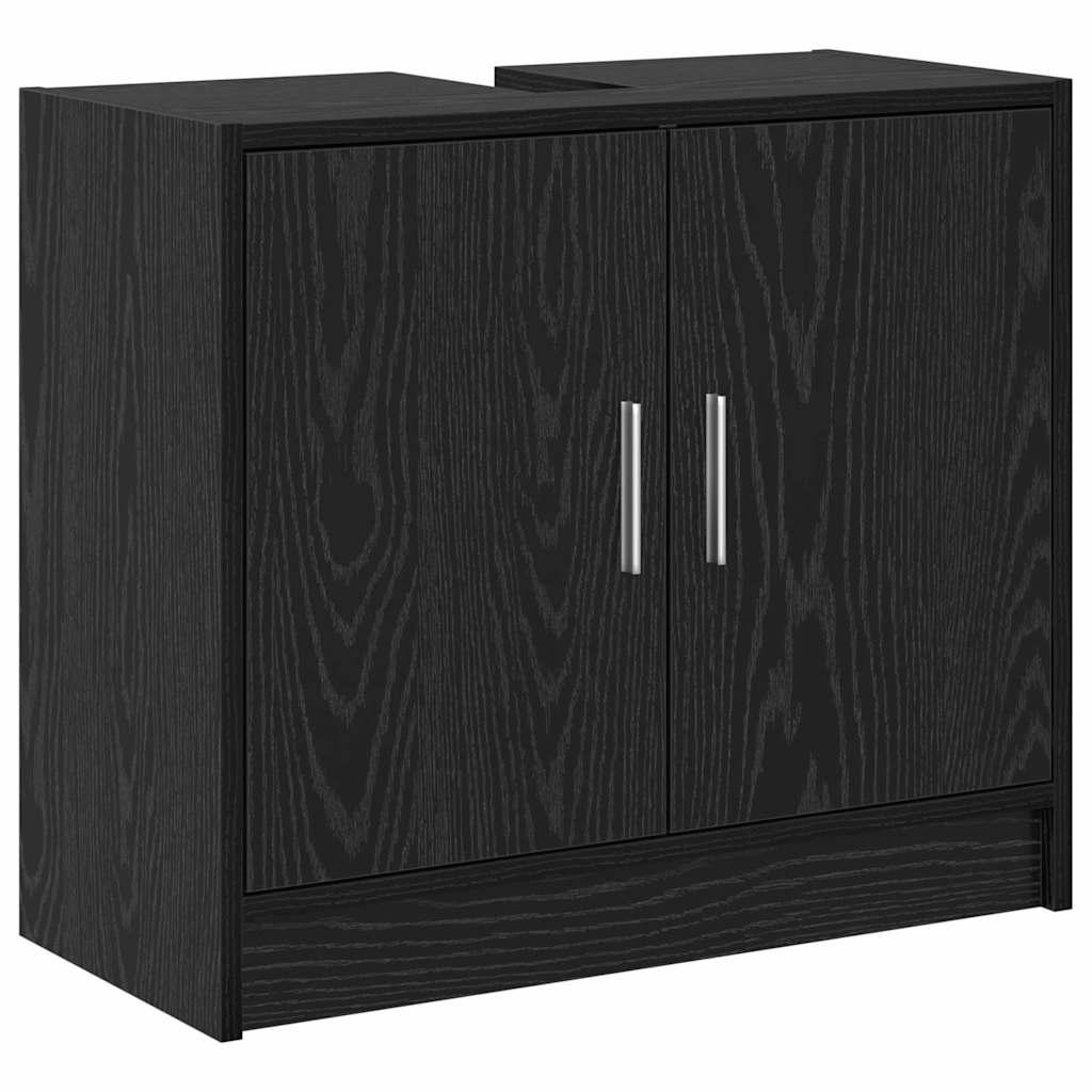 Badezimmerschrank Schwarz Eichen-Optik 63 x 29 x 55 cm