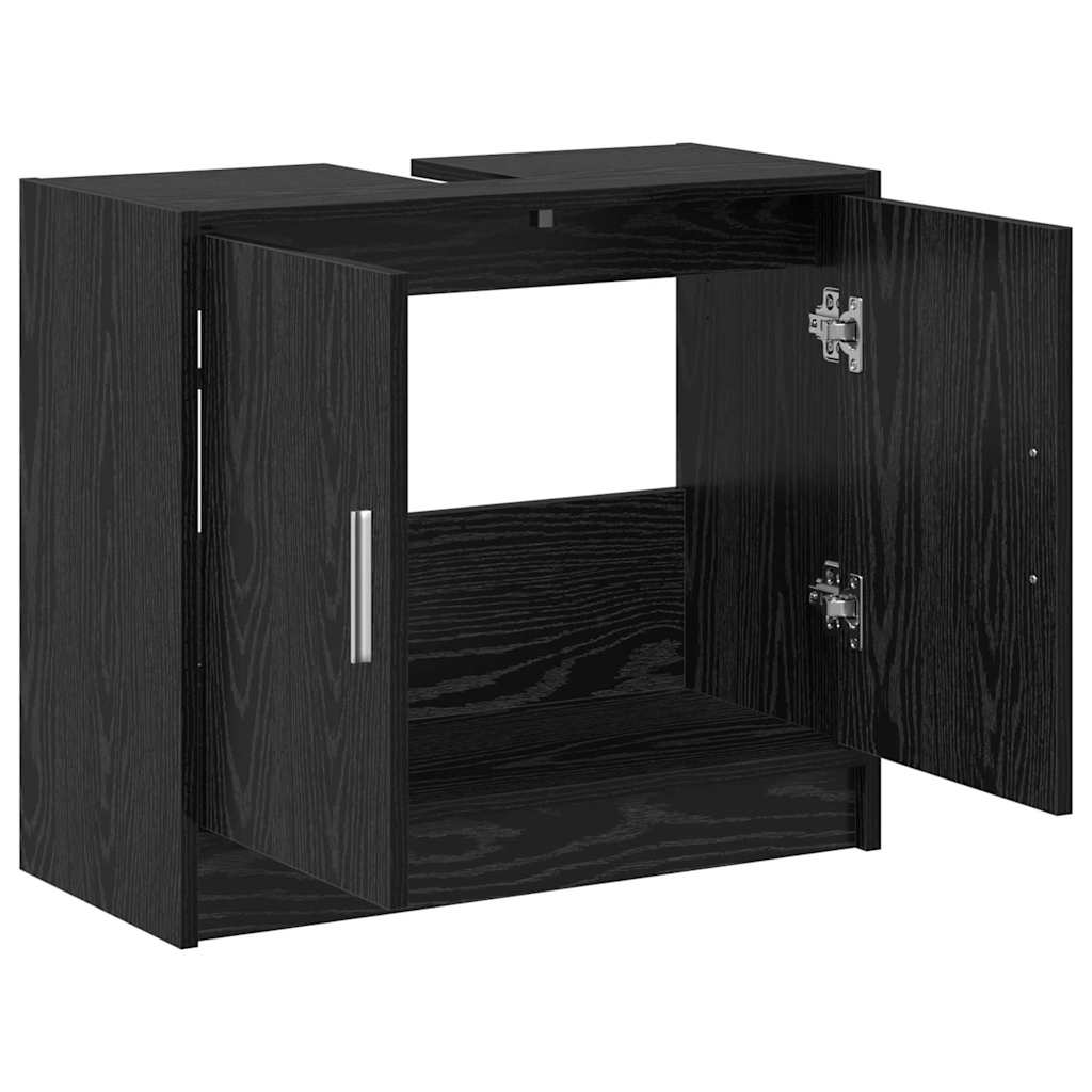 Badezimmerschrank Schwarz Eichen-Optik 63 x 29 x 55 cm