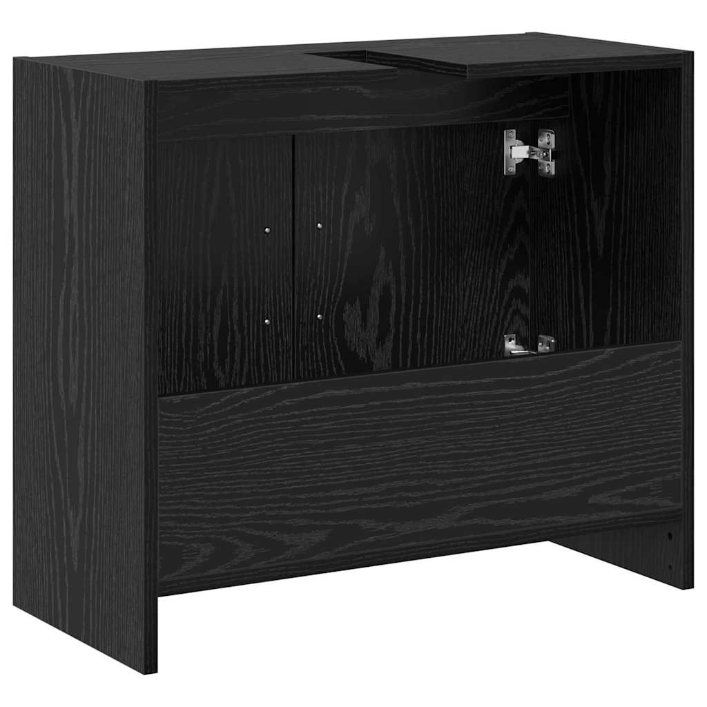 Badezimmerschrank Schwarz Eichen-Optik 63 x 29 x 55 cm