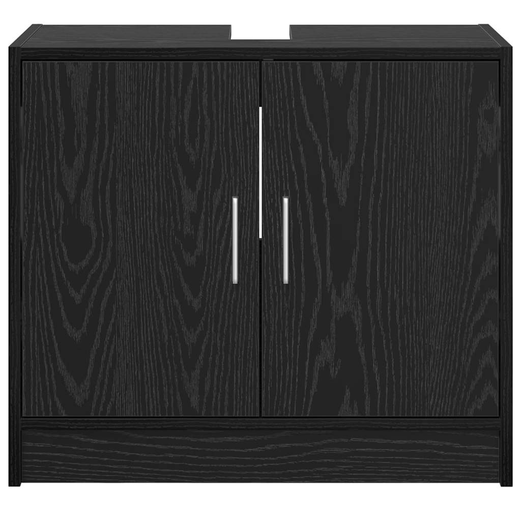 Badezimmerschrank Schwarz Eichen-Optik 63 x 29 x 55 cm