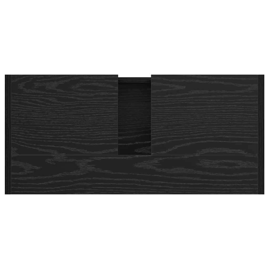 Badezimmerschrank Schwarz Eichen-Optik 63 x 29 x 55 cm