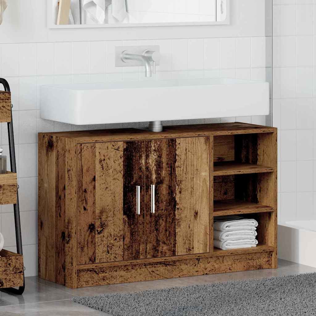 Badezimmerschrank Altholz 90 x 29 x 55 cm Holzwerkstoff