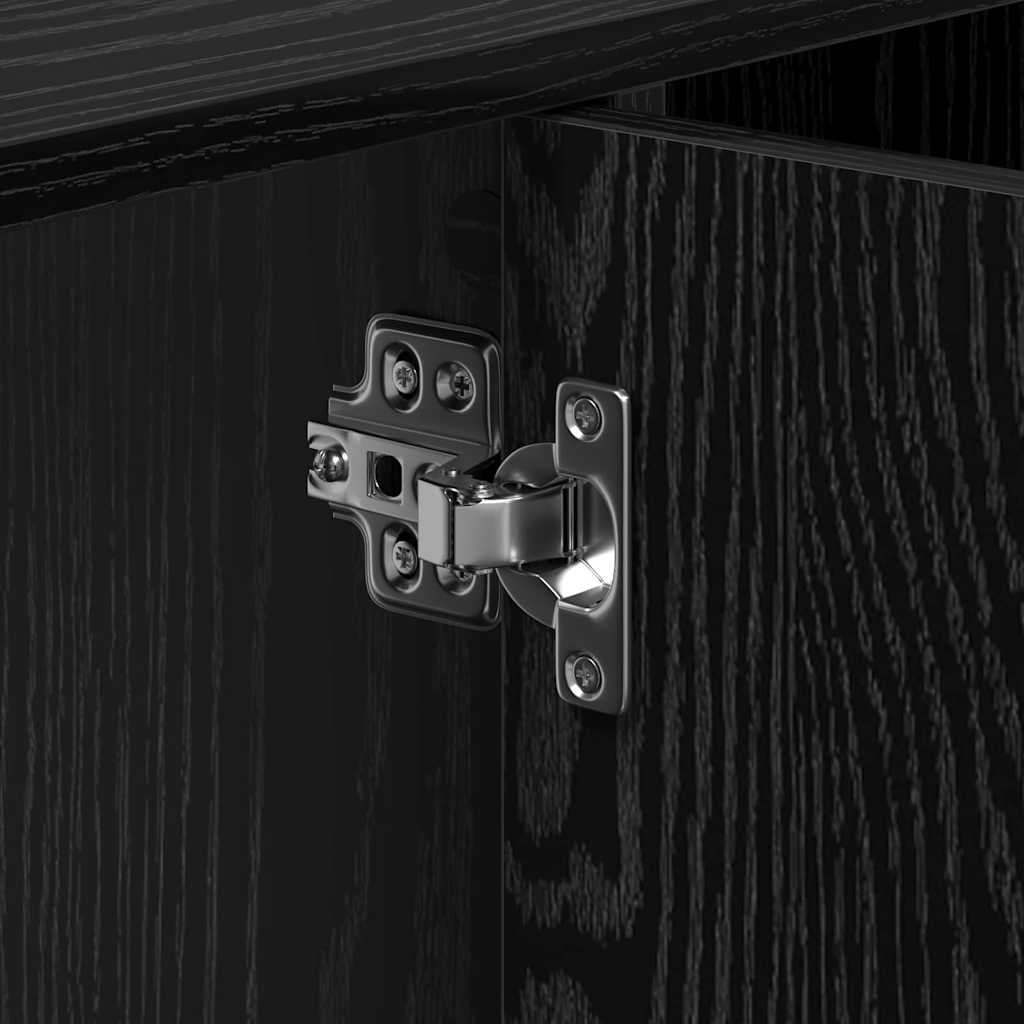 Badezimmerschrank Schwarz Eichen-Optik 90 x 29 x 55 cm