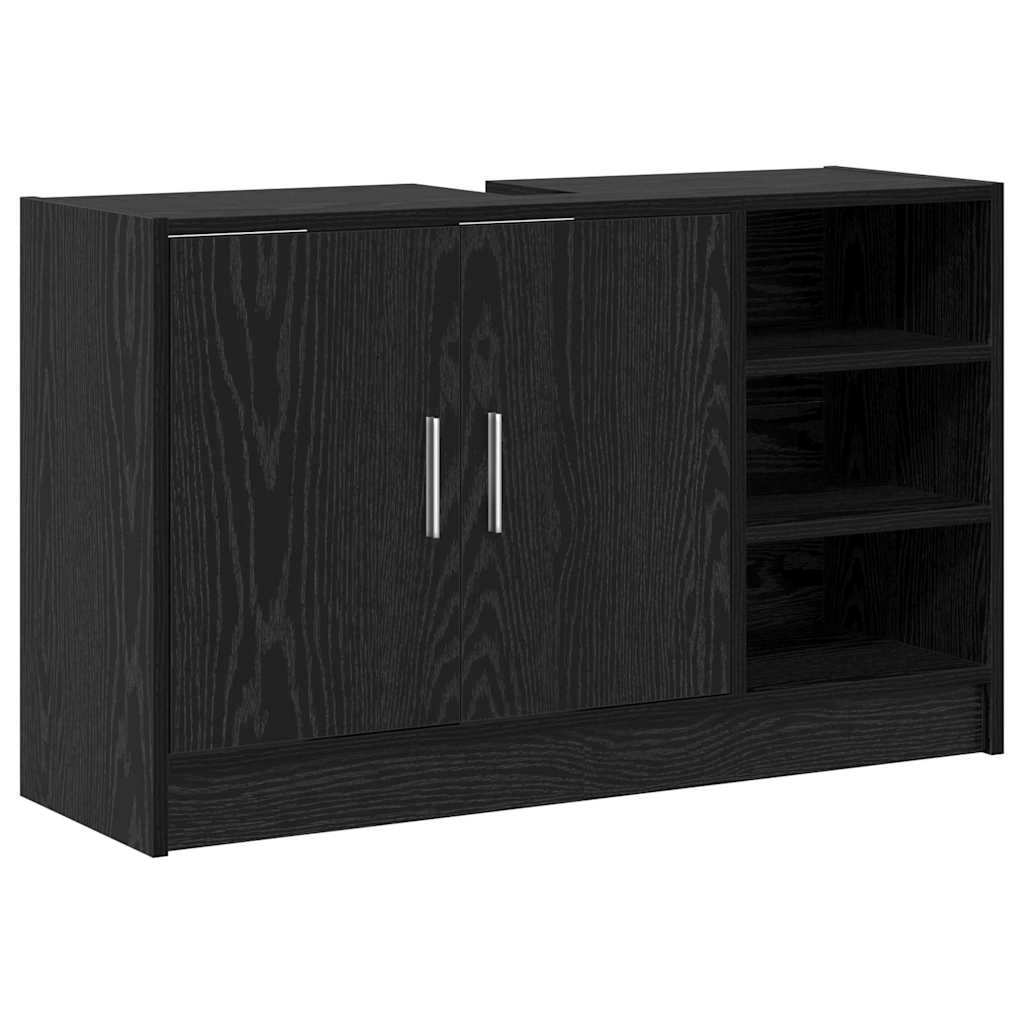 Badezimmerschrank Schwarz Eichen-Optik 90 x 29 x 55 cm