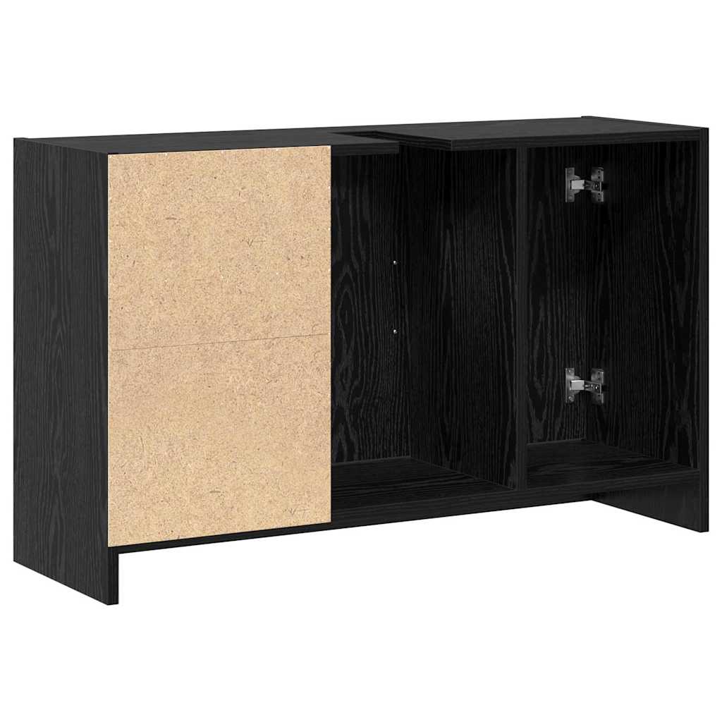 Badezimmerschrank Schwarz Eichen-Optik 90 x 29 x 55 cm