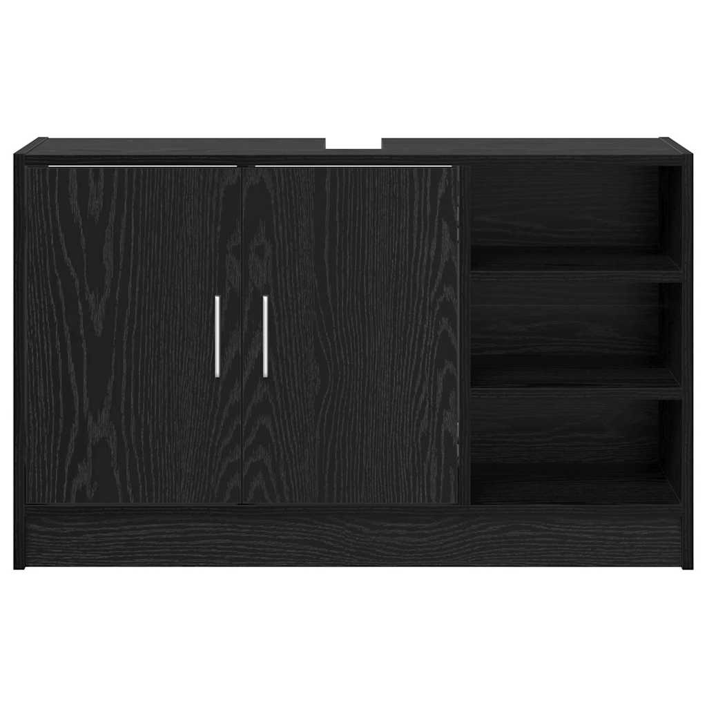 Badezimmerschrank Schwarz Eichen-Optik 90 x 29 x 55 cm