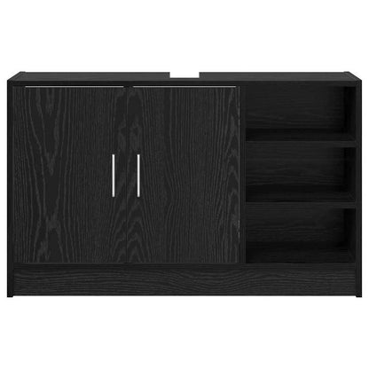 Badezimmerschrank Schwarz Eichen-Optik 90 x 29 x 55 cm