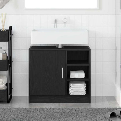 Badezimmerschrank Schwarz Eichen-Optik 63 x 29 x 55 cm