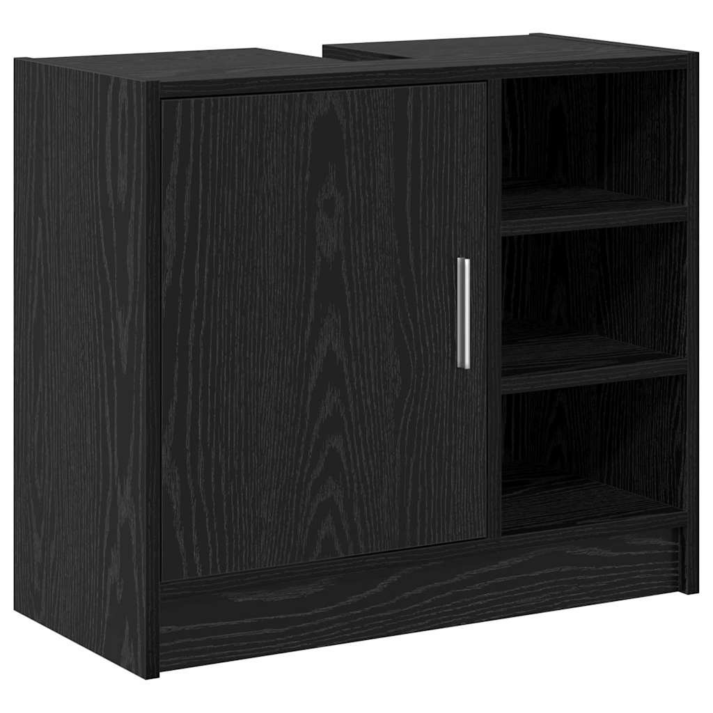 Badezimmerschrank Schwarz Eichen-Optik 63 x 29 x 55 cm