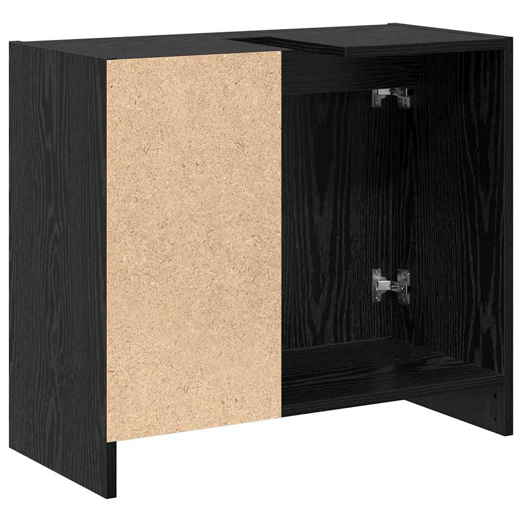 Badezimmerschrank Schwarz Eichen-Optik 63 x 29 x 55 cm