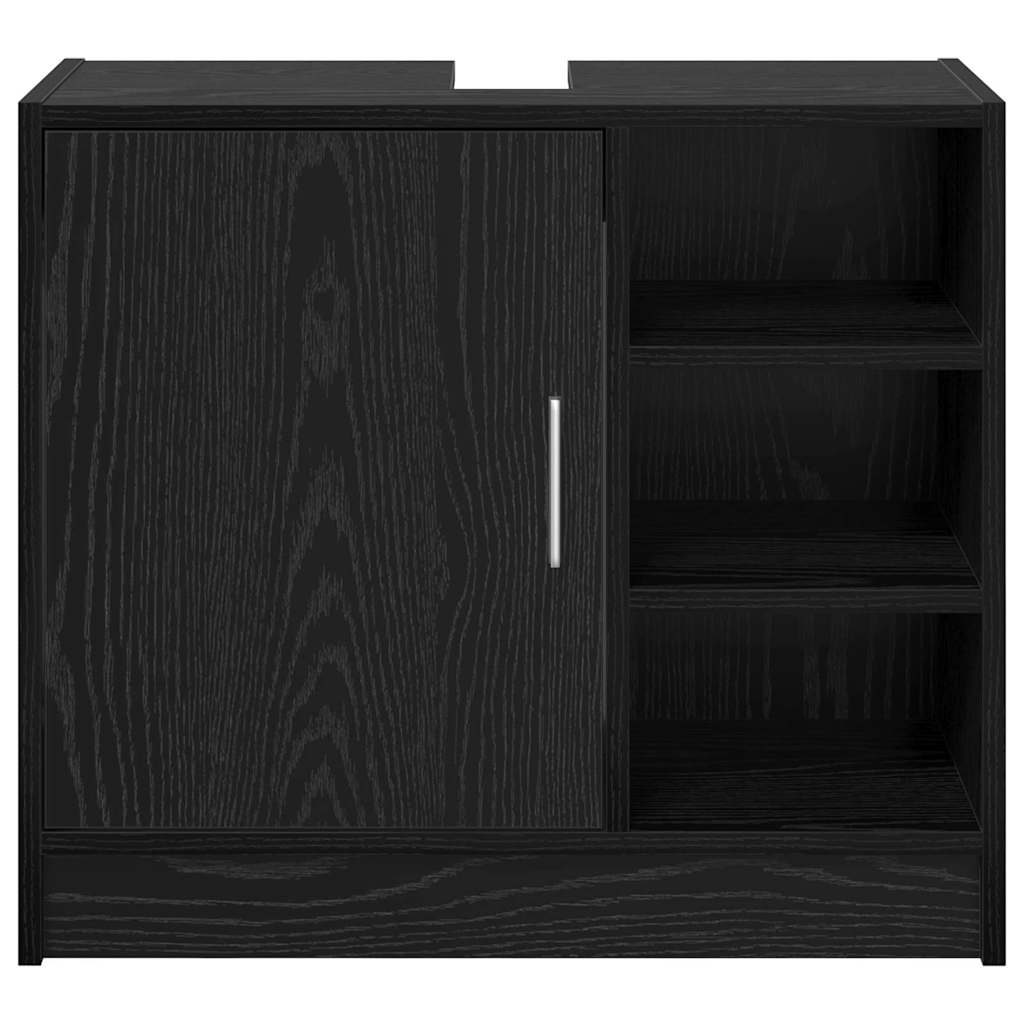 Badezimmerschrank Schwarz Eichen-Optik 63 x 29 x 55 cm