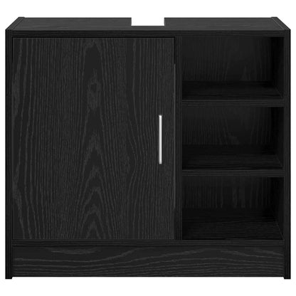 Badezimmerschrank Schwarz Eichen-Optik 63 x 29 x 55 cm