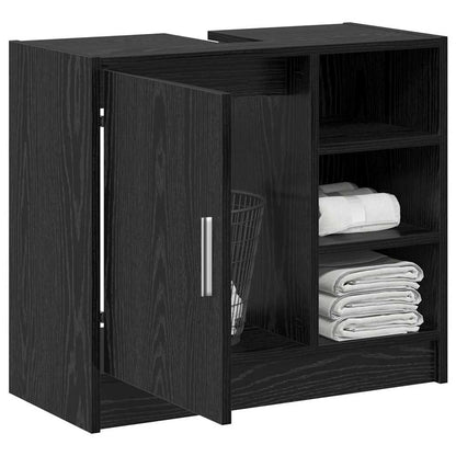 Badezimmerschrank Schwarz Eichen-Optik 63 x 29 x 55 cm