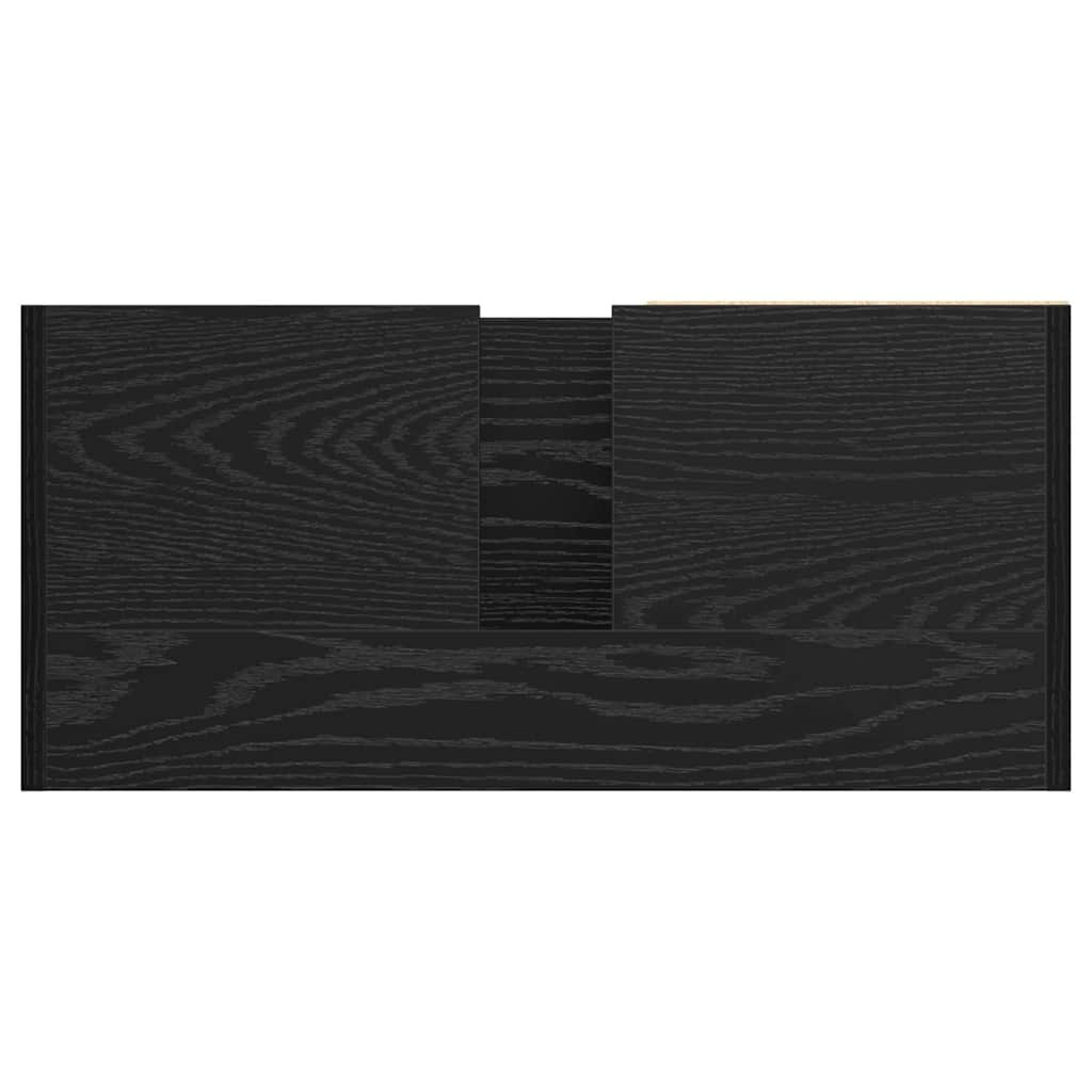Badezimmerschrank Schwarz Eichen-Optik 63 x 29 x 55 cm