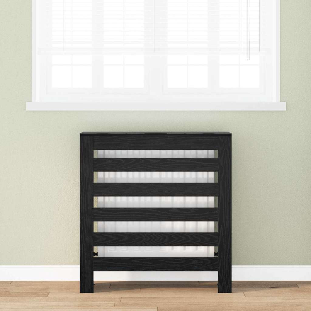 Heizkörperabdeckung Schwarz Eichen-Optik 78 x 20 x 82 cm