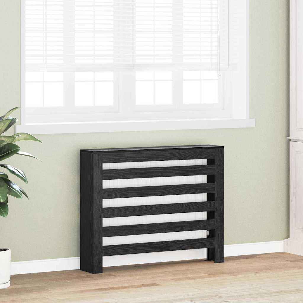 Heizkörperabdeckung Schwarz Eichen-Optik 104 x 20 x 82 cm