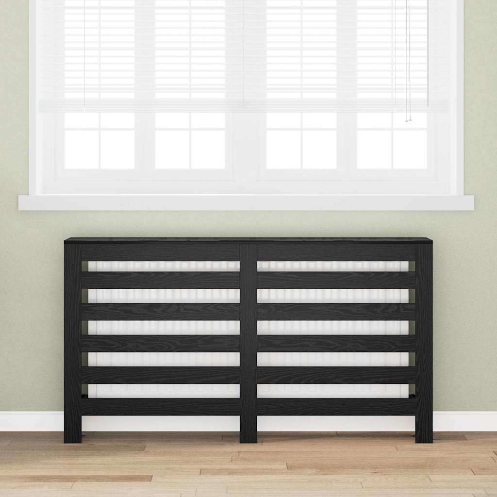 Heizkörperabdeckung Schwarz Eichen-Optik 149 x 20 x 82 cm