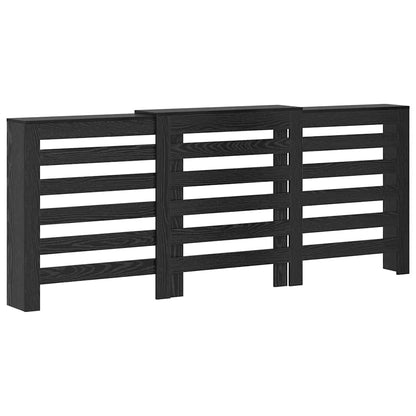 Heizkörperabdeckung Schwarz Eichen-Optik 205 x 21,5 x 83,5 cm