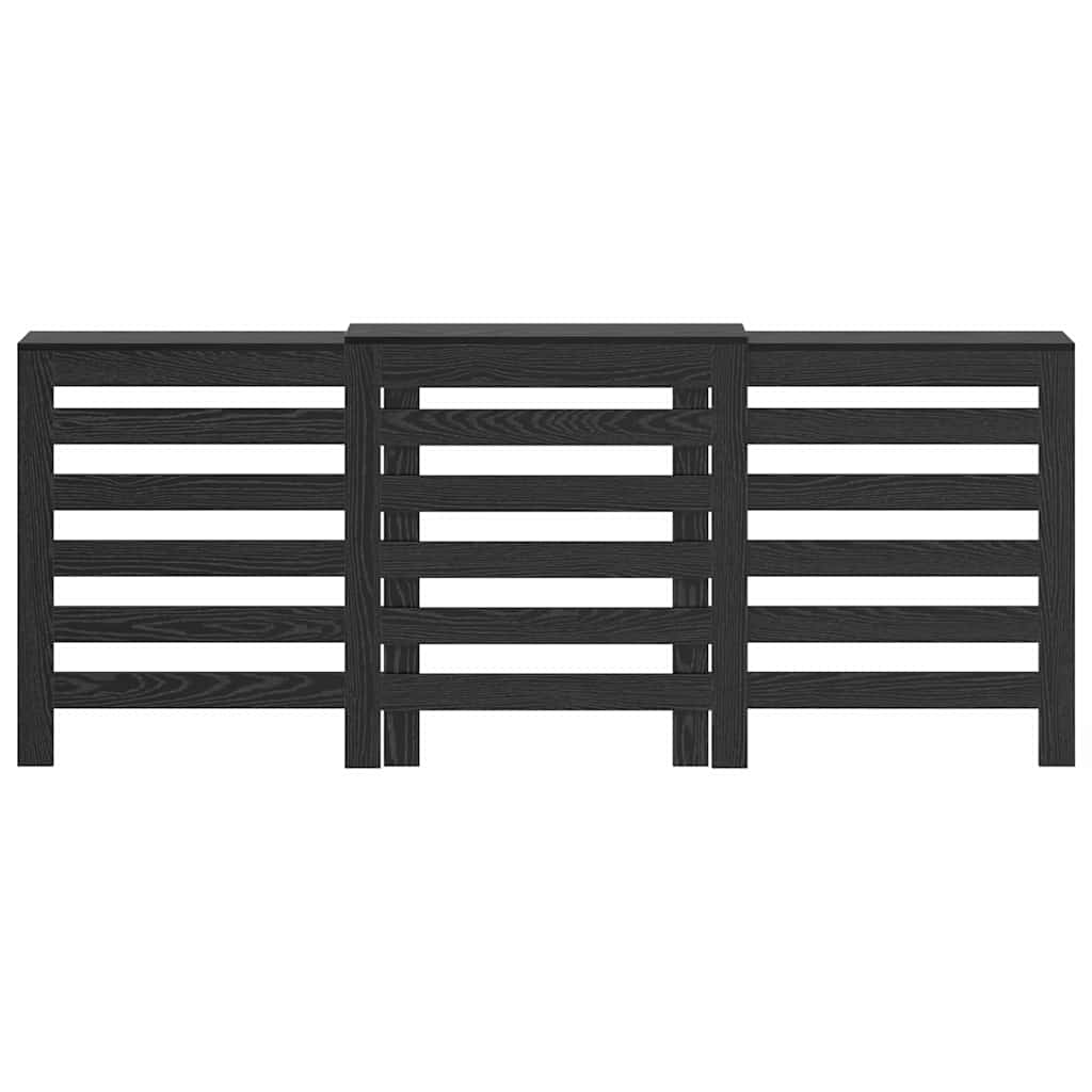 Heizkörperabdeckung Schwarz Eichen-Optik 205 x 21,5 x 83,5 cm
