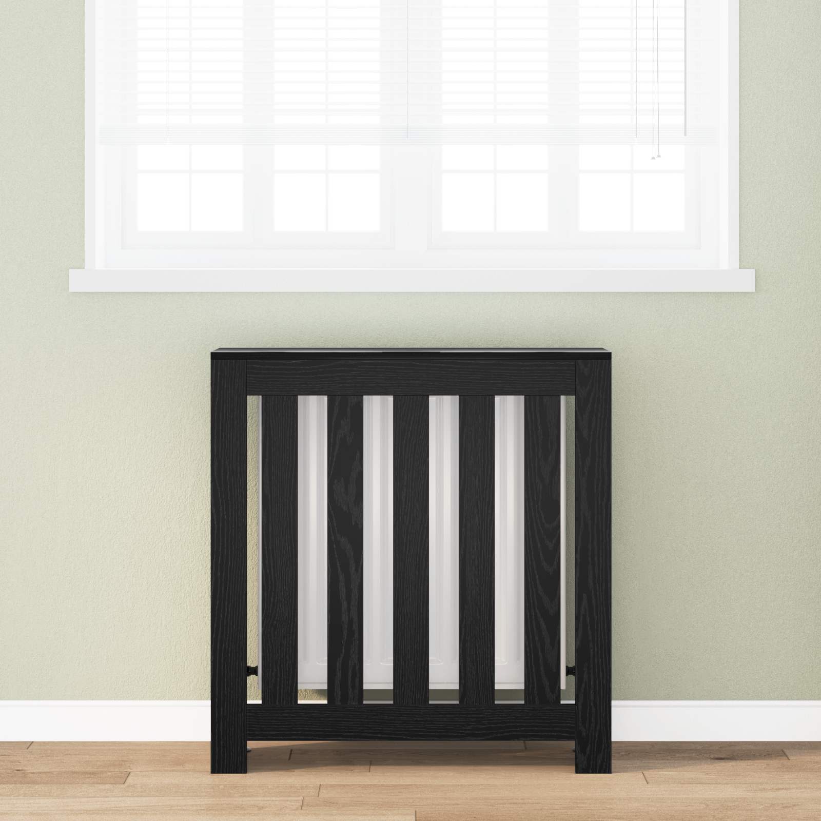 Heizkörperabdeckung Schwarz Eichen-Optik 78 x 20 x 82 cm