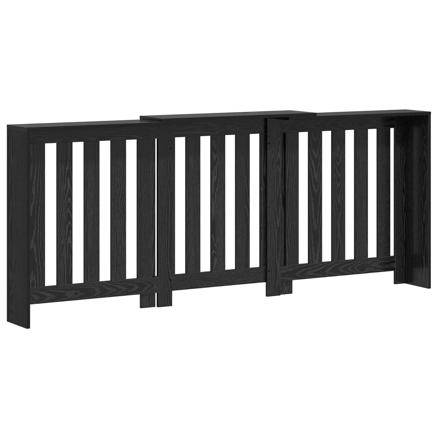 Heizkörperabdeckung Schwarz Eichen-Optik 205 x 21,5 x 83,5 cm