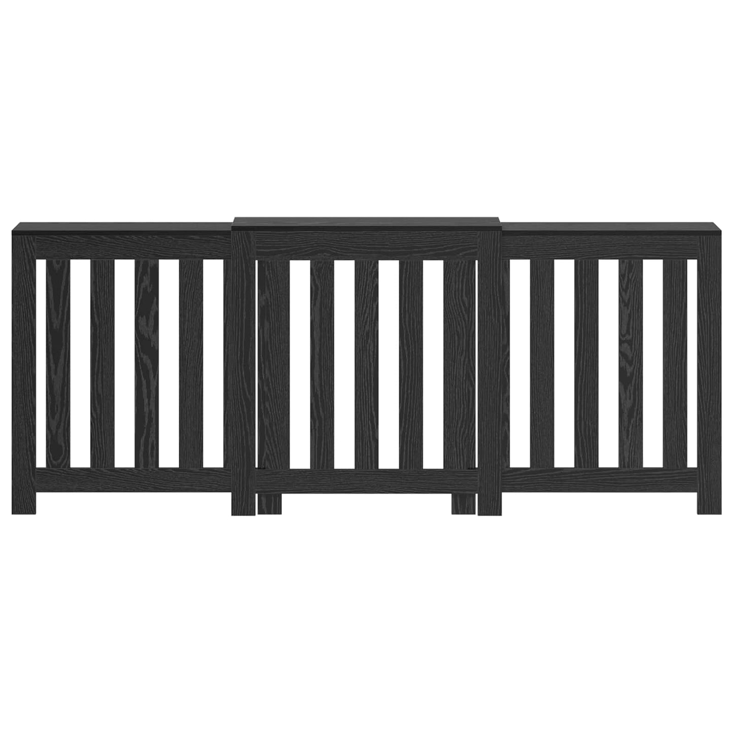 Heizkörperabdeckung Schwarz Eichen-Optik 205 x 21,5 x 83,5 cm