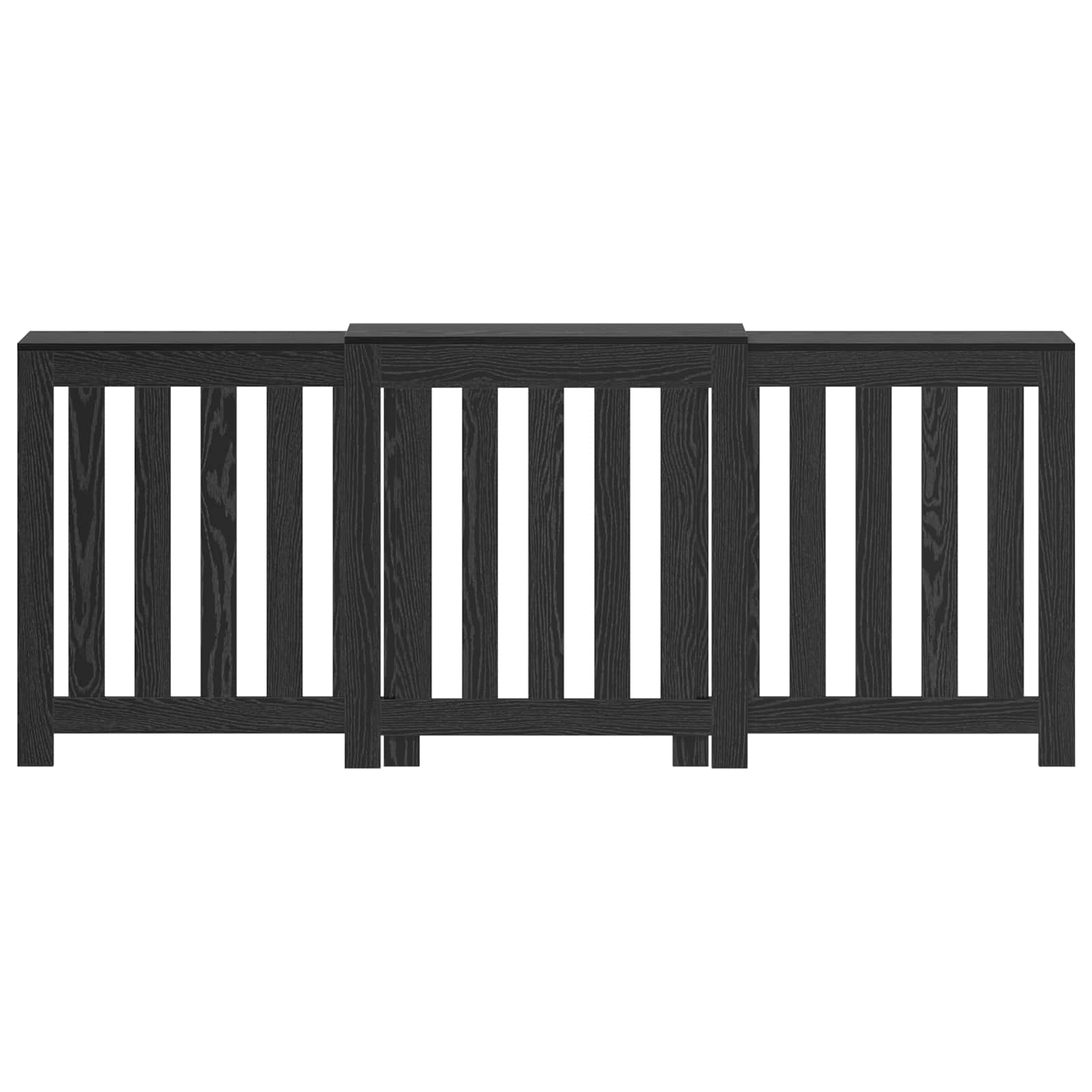 Heizkörperabdeckung Schwarz Eichen-Optik 205 x 21,5 x 83,5 cm