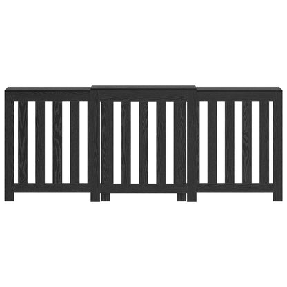 Heizkörperabdeckung Schwarz Eichen-Optik 205 x 21,5 x 83,5 cm
