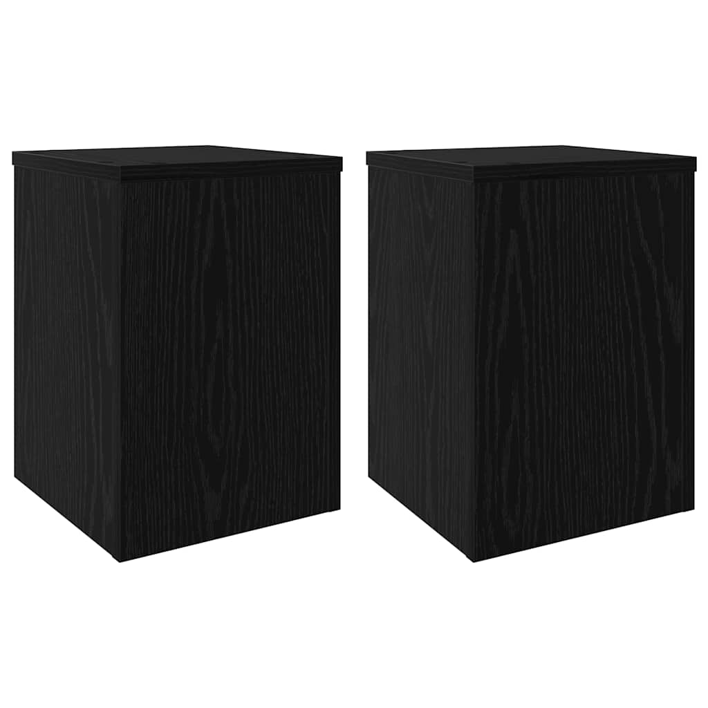 Pflanzenständer 2 Stk. Schwarz Eichen-Optik 25 x 25 x 35 cm
