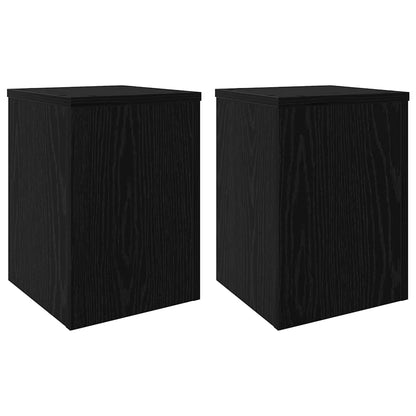 Pflanzenständer 2 Stk. Schwarz Eichen-Optik 25 x 25 x 35 cm