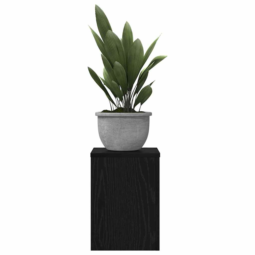 Pflanzenständer 2 Stk. Schwarz Eichen-Optik 25 x 25 x 35 cm