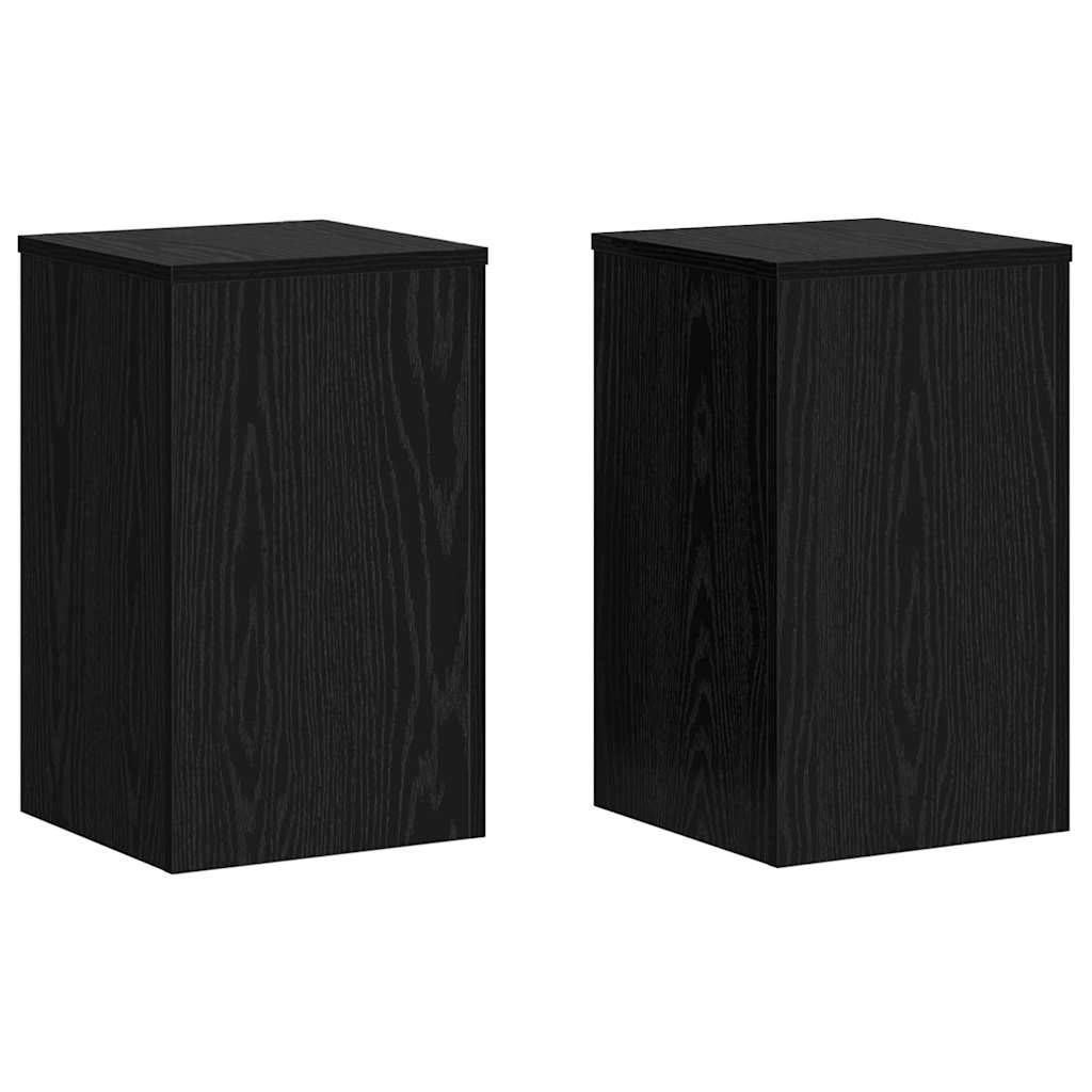Pflanzenständer 2 Stk. Schwarz Eichen-Optik 30 x 30 x 50 cm