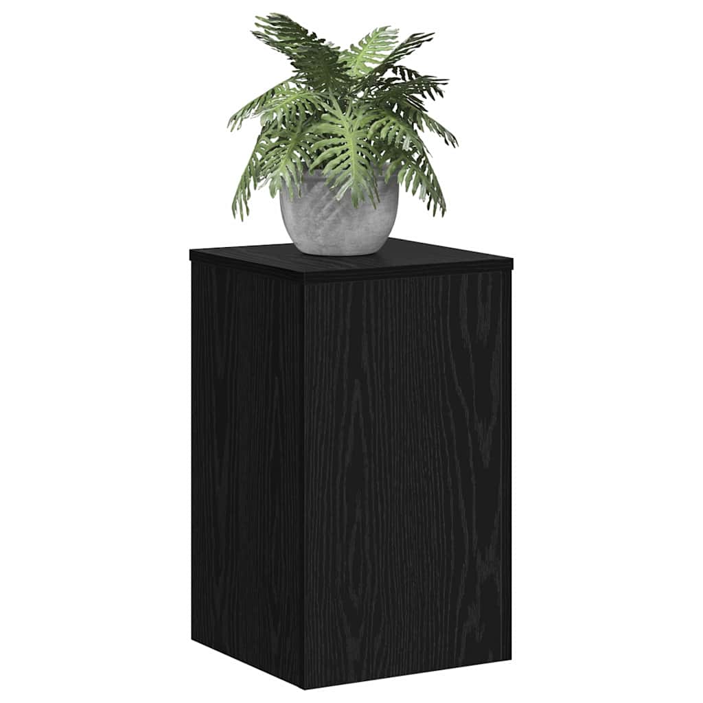 Pflanzenständer 2 Stk. Schwarz Eichen-Optik 30 x 30 x 50 cm