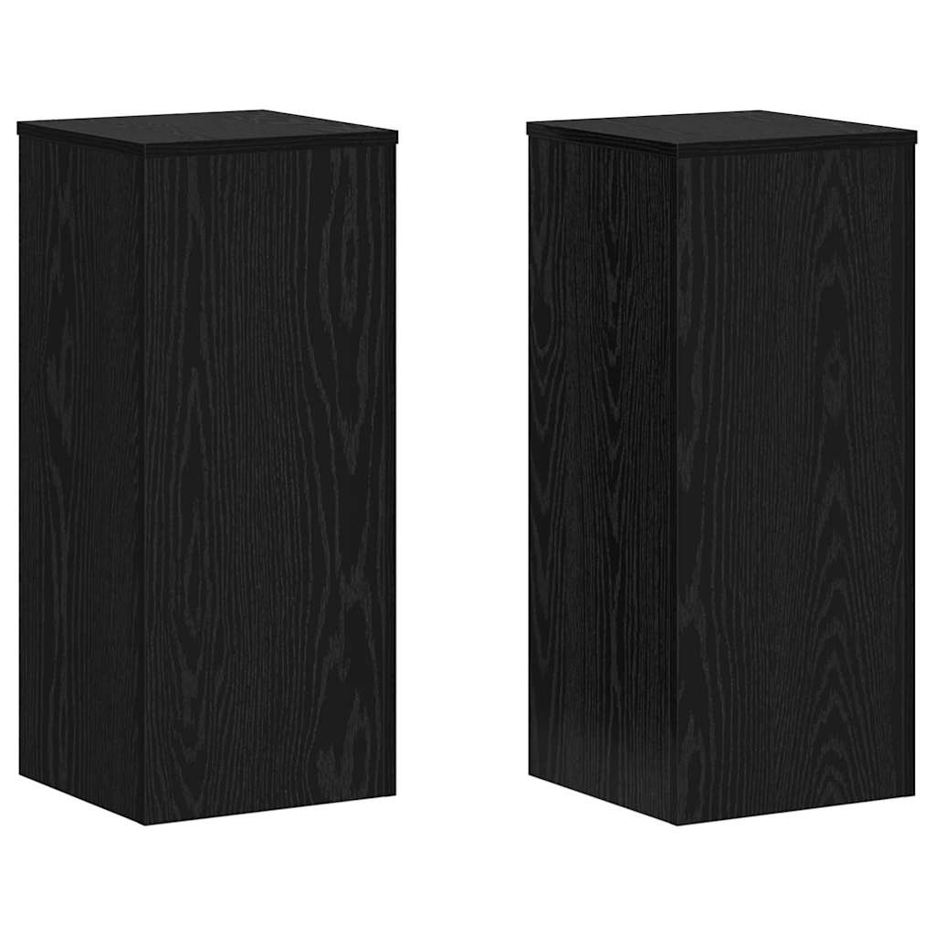 Pflanzenständer 2 Stk. Schwarz Eichen-Optik 30 x 30 x 70 cm