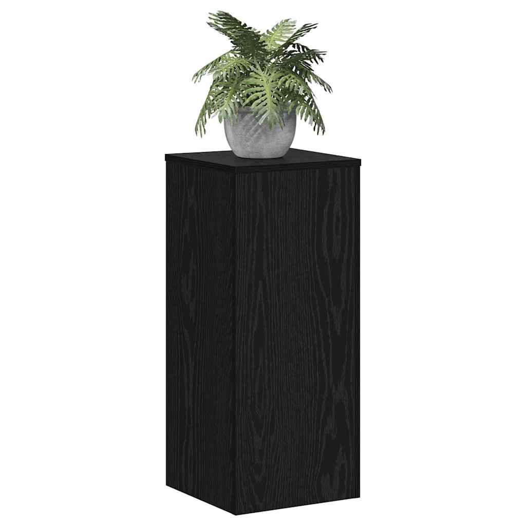 Pflanzenständer 2 Stk. Schwarz Eichen-Optik 30 x 30 x 70 cm