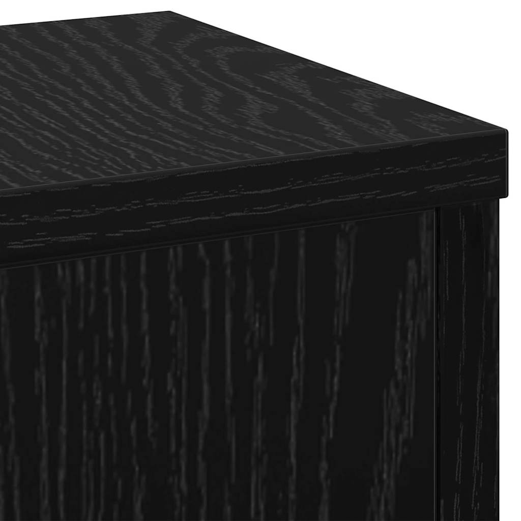 Pflanzenständer 2 Stk. Schwarz Eichen-Optik 17 x 17 x 60 cm