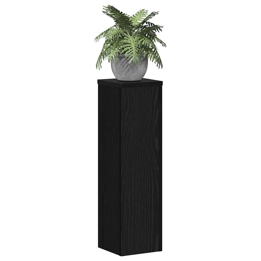Pflanzenständer 2 Stk. Schwarz Eichen-Optik 17 x 17 x 60 cm