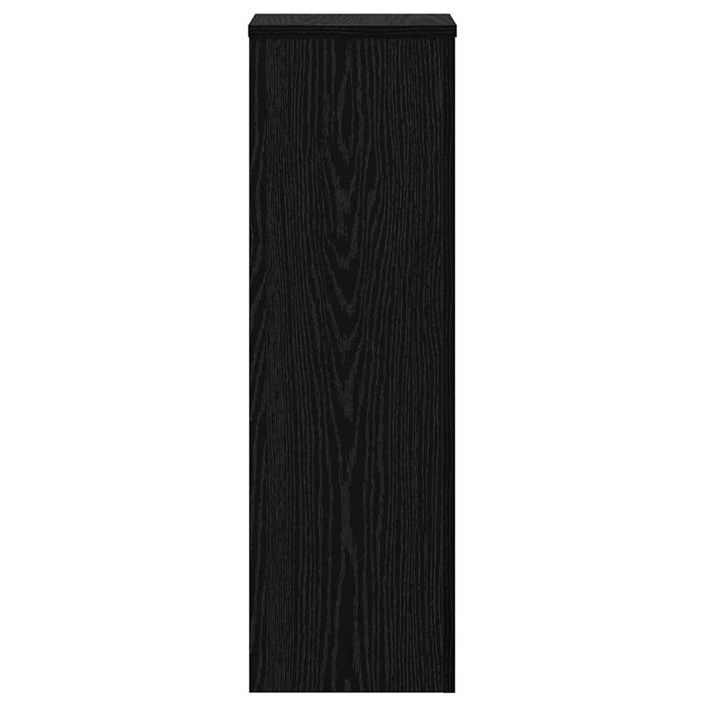 Pflanzenständer 2 Stk. Schwarz Eichen-Optik 25 x 25 x 80 cm