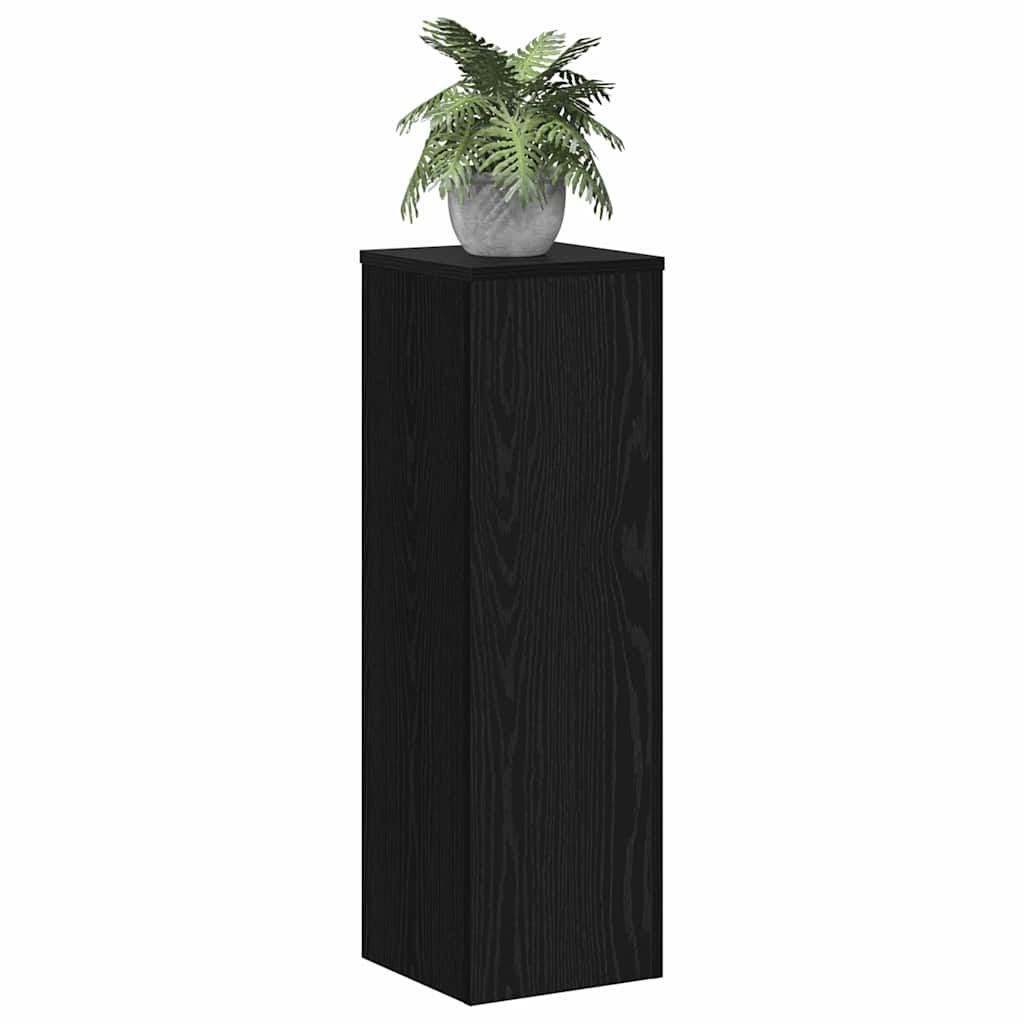 Pflanzenständer 2 Stk. Schwarz Eichen-Optik 25 x 25 x 80 cm