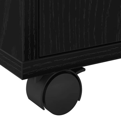 Schrank Schwarz Eichen-Optik 60 x 48 x 74,5 cm Mit Rädern