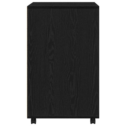 Schrank Schwarz Eichen-Optik 60 x 48 x 74,5 cm Mit Rädern