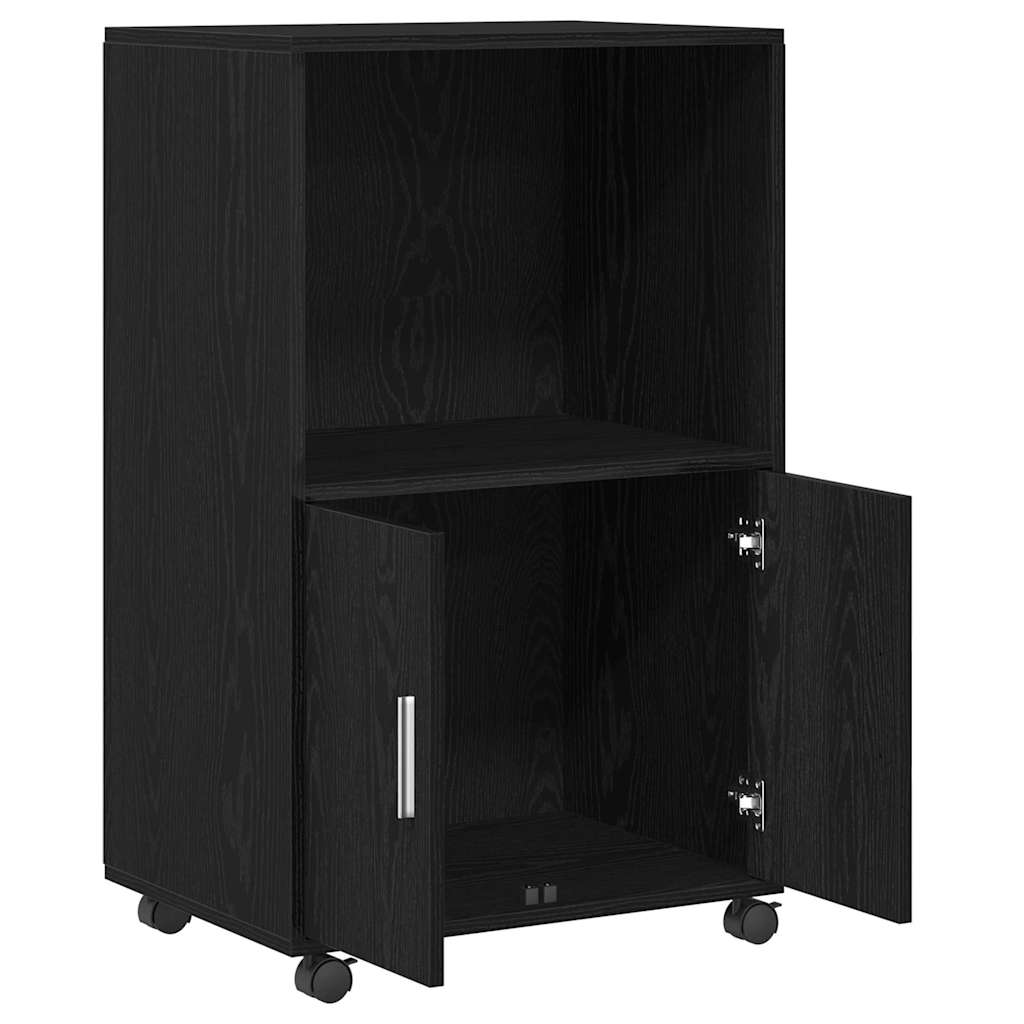 Schrank Schwarz Eichen-Optik 55 x 40 x 82 cm